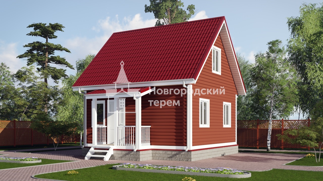 Дачный каркасный дом 7х6, проект ДД-8